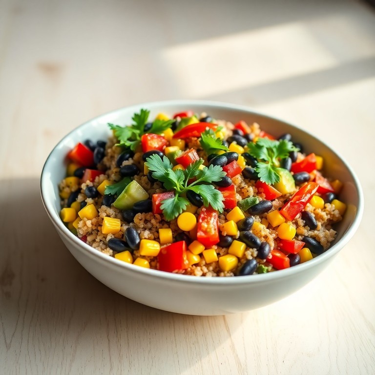Spicy Quinoa & Black Bean Salad with Avocado-Lime Dressing
