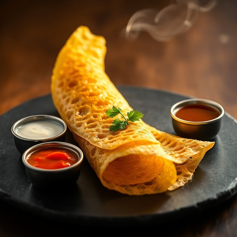 Spicy Masala Dosa with Coconut Chutney