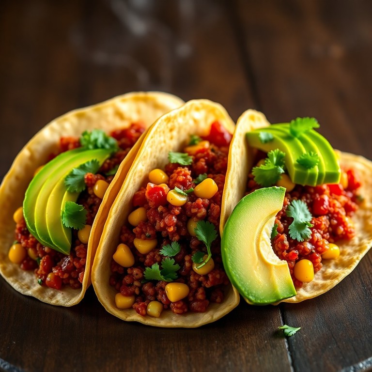 Tacos Mexicanos Veganos de Quinoa Vermelha Refogada e Abacate