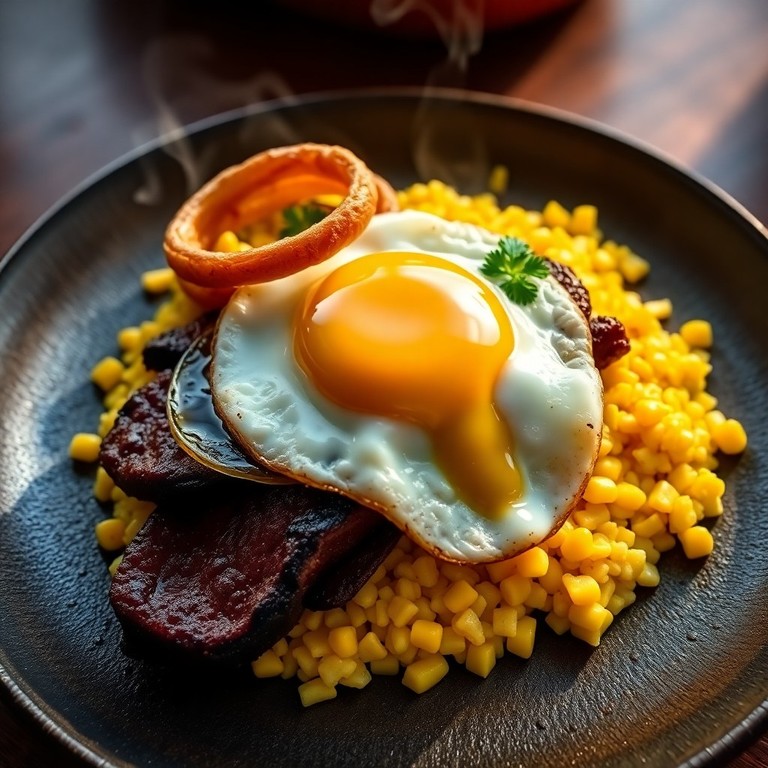 Alcatra Acebolada Clássica com Arroz Cremoso de Milho