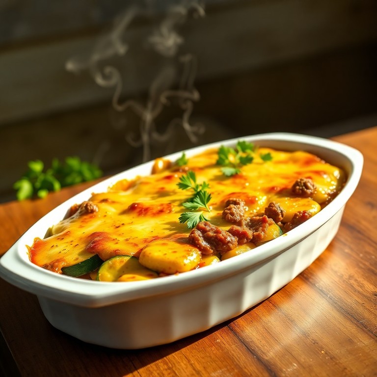 Mediterraner Zucchiniauflauf mit Rinderhackfleisch