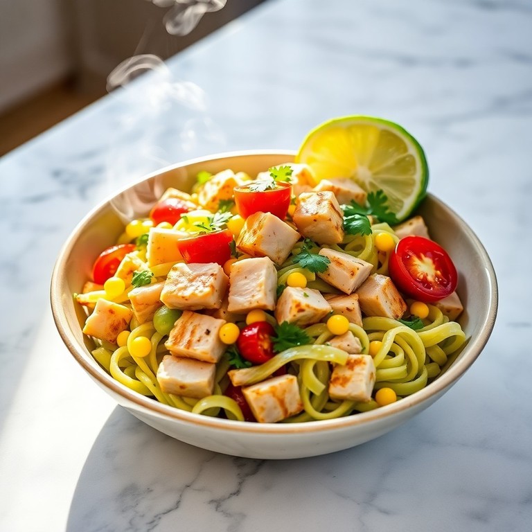 Ensalada Cremosa de Espirales con Pollo y Aderezo de Aguacate