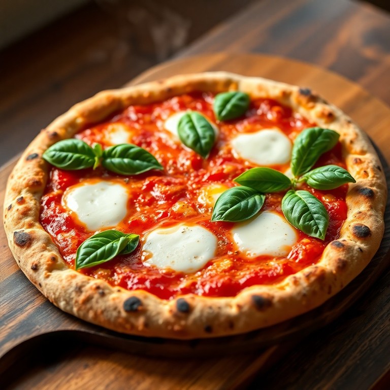 Klassische Margherita Pizza mit Extra-Basilikum