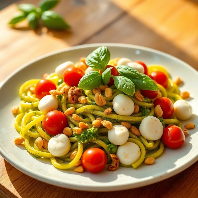 Pâtes Pesto aux Tomates Cerises et Mozzarella Fraîche