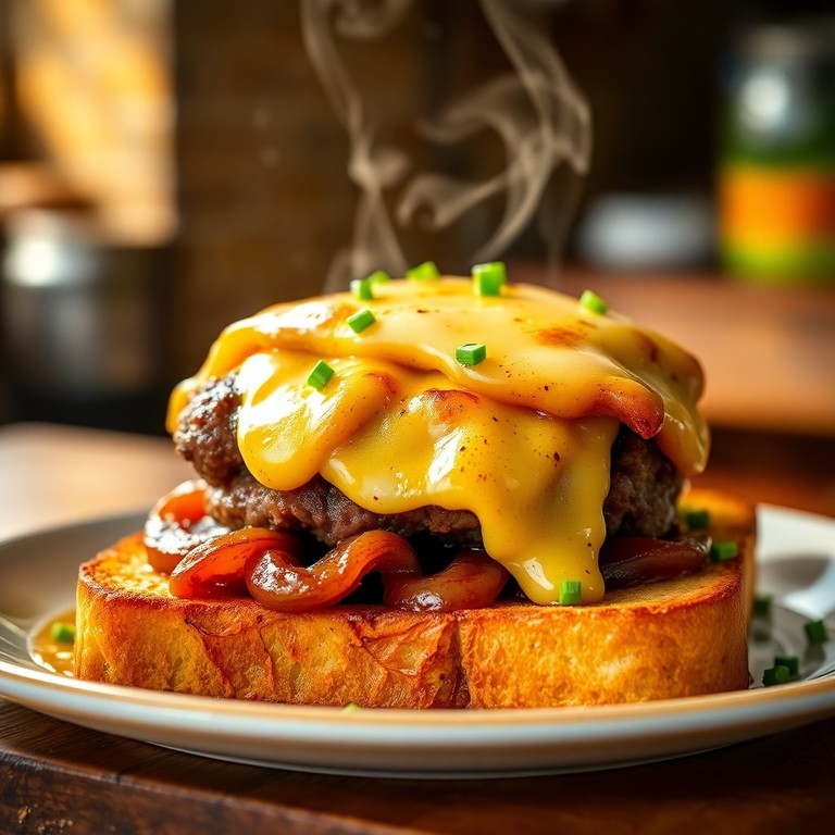 Steak Haché Raclette Gratiné sur Pain de Mie Toasté