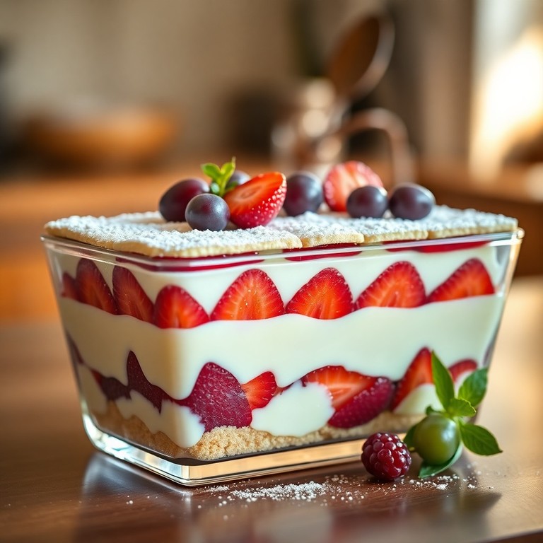 Pavê de Morango e Uva com Ninho