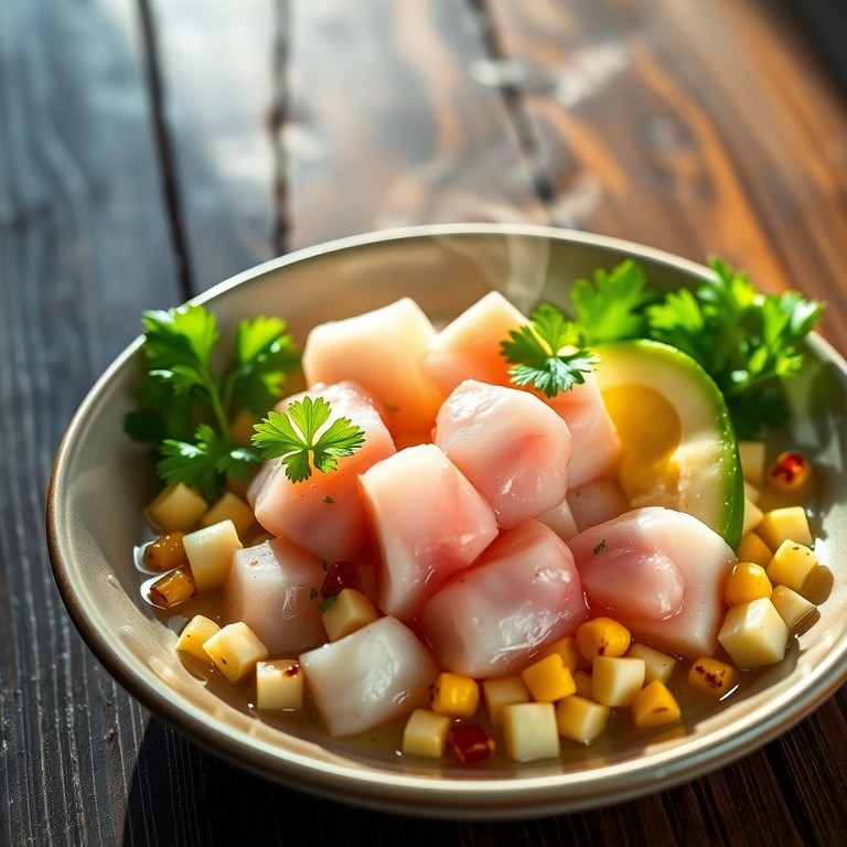 Ceviche de Poisson Blanc et Truite, Infusion Épicée