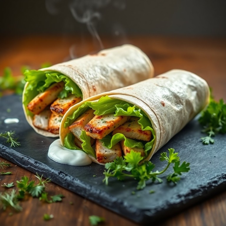 Wraps de Poulet Grillé aux Herbes Fraîches