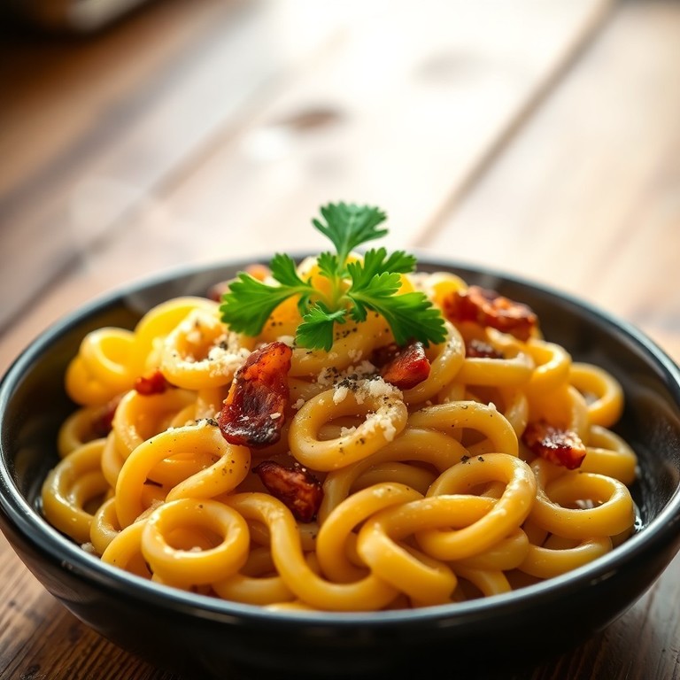 Fusilli Carbonara Crémeuse au Lard
