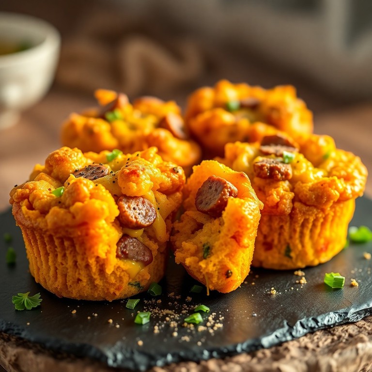 Muffin Salati alla Zucca, Salsiccia e Formaggio