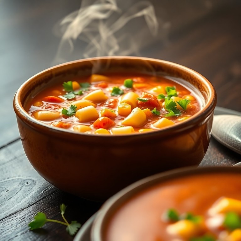 Sopa Cremosa de Milho e Tomate com Macarrão Rápido