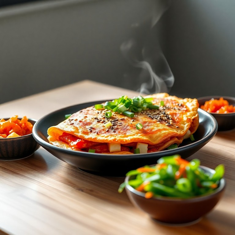 Omelette Coréenne au Kimchi et Tofu Soyeux