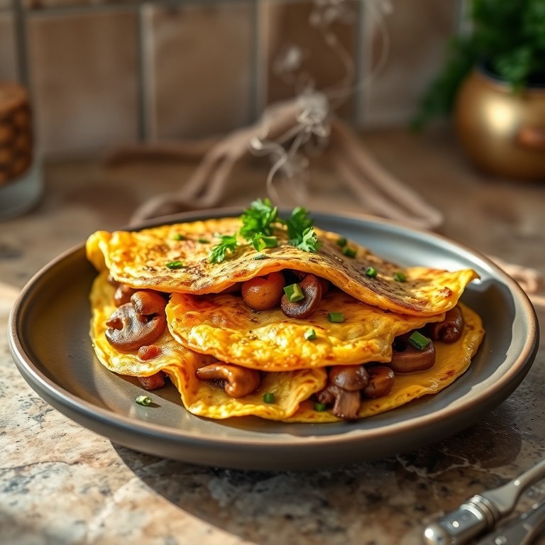 Tortilla de Champiñones y Hierbas Finas