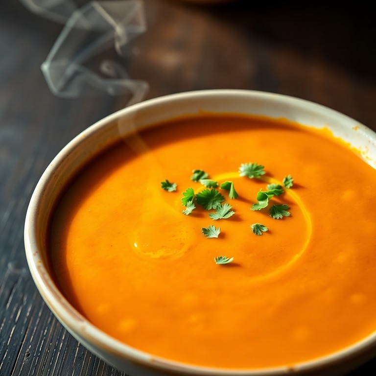 Sopa Cremosa de Lentejas Rojas y Batata (Una Olla)