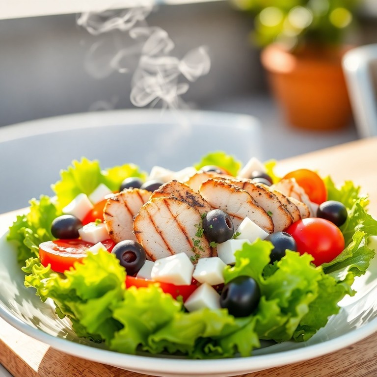 Ensalada Mediterránea Rápida con Pollo a la Parrilla