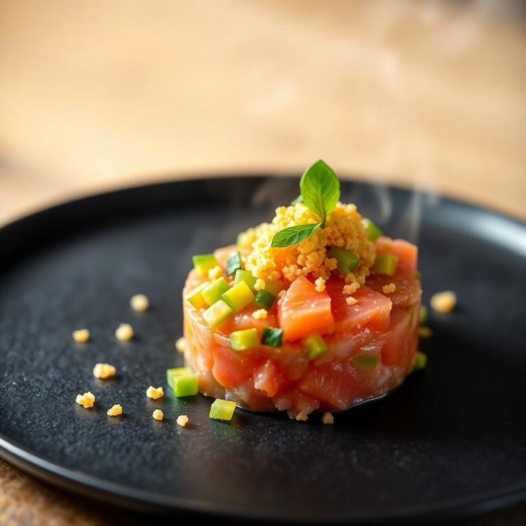 Tartare de Saumon Fumé Façon Nikkei avec Quinoa Croustillant