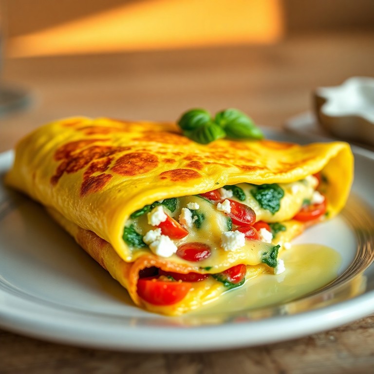 Omelete Mediterrânea com Queijo Feta e Tomate Seco