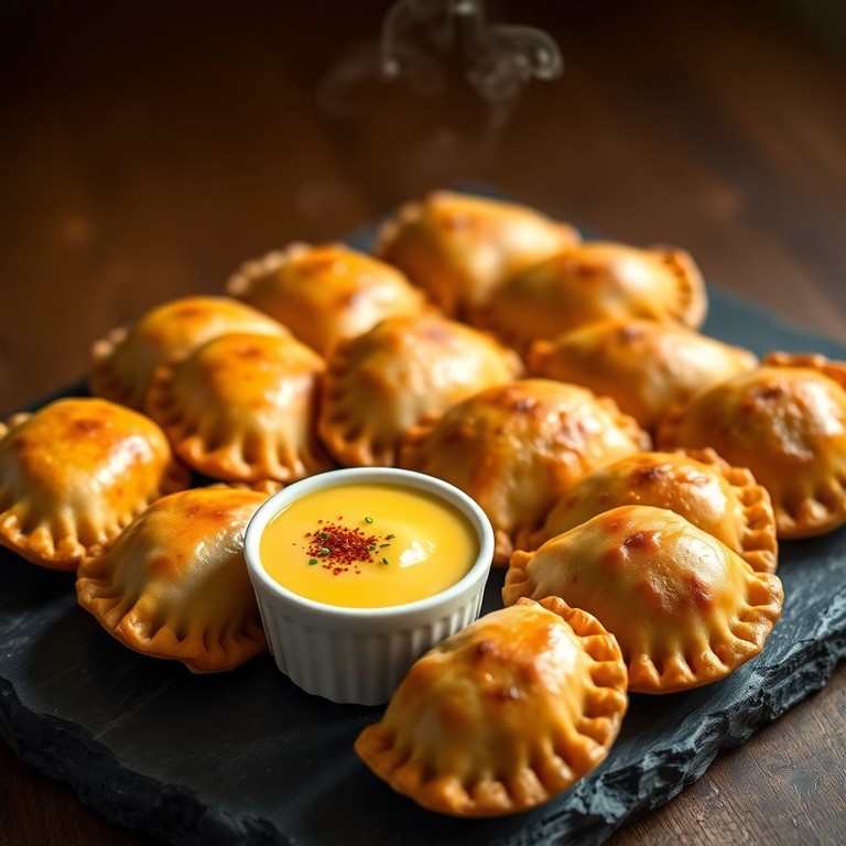 Smoked Chorizo and Potato Empanadas with Creamy Egg Dip