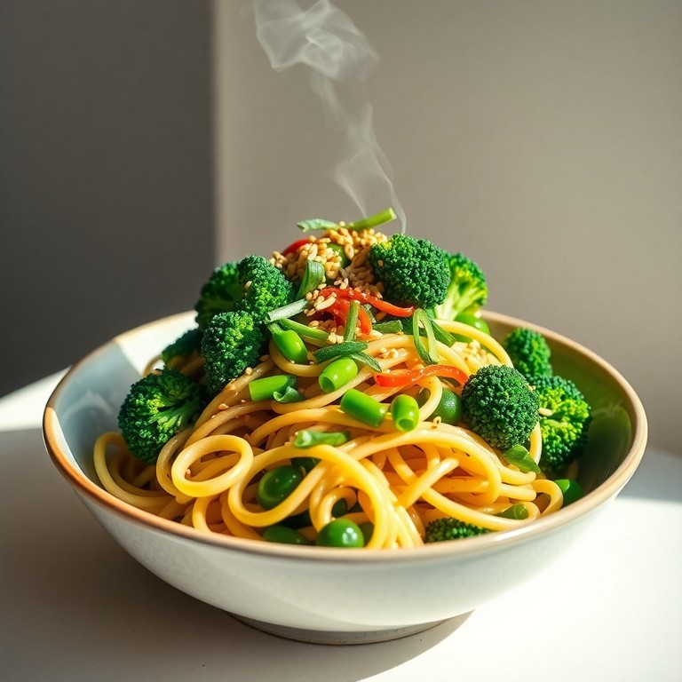 Salade de Pâtes Asiatique au Brocoli et Sésame
