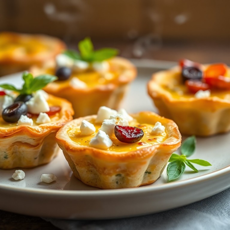 Easy Puff Pastry Mediterranean Mini Quiches