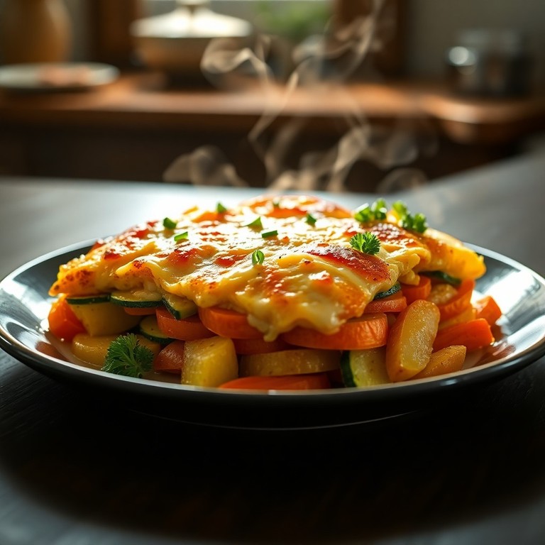 Magenfreundlicher Hüttenkäse-Auflauf mit Zucchini und Karotten
