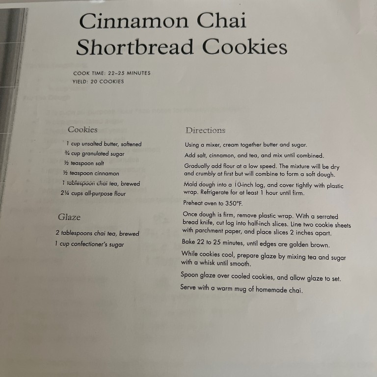 Cinnamon Chai Shortbread Cookies