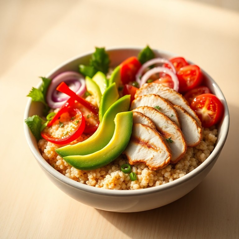 Sunn Kylling- og Avokadobowl med Quinoa