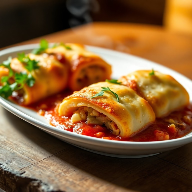 Involtini di Coppa e Tomino Gratinati con Salsa Cremosa al Tonno e Carciofi