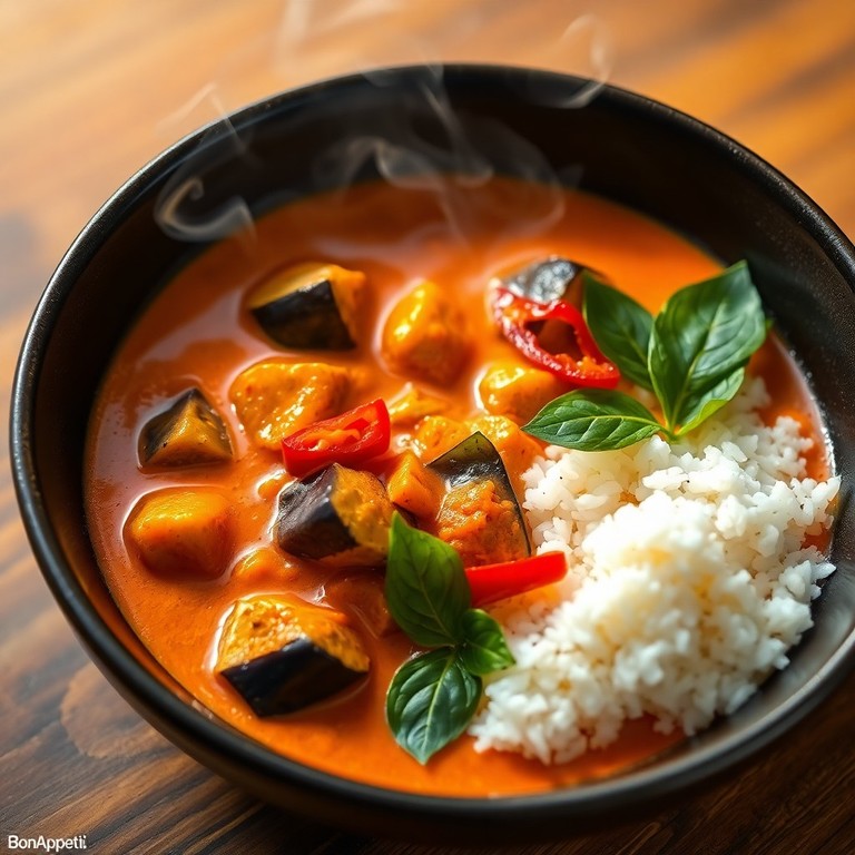 Curry Thaï Rouge d'Aubergines et Lait de Coco