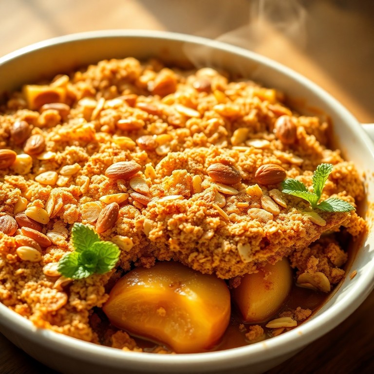 Zuckerarmer Gebackener Apfelauflauf mit Mandeln