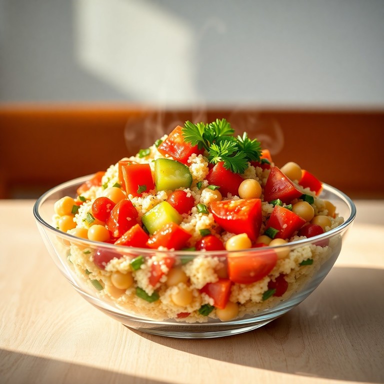 Ensalada Mediterránea Rápida de Quinoa y Garbanzos