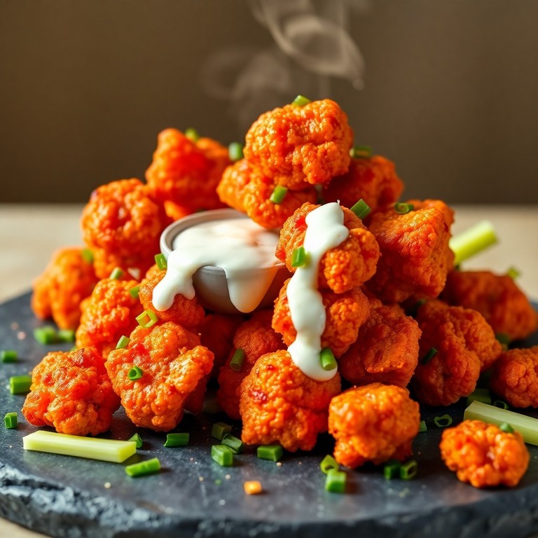 Spicy Air Fryer Buffalo Cauliflower Bites with Ranch Dip