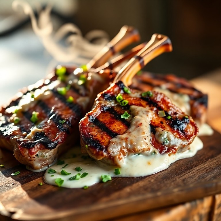 Côtelettes d'Agneau Marinées au Yaourt et Oignons, Grillées au Barbecue
