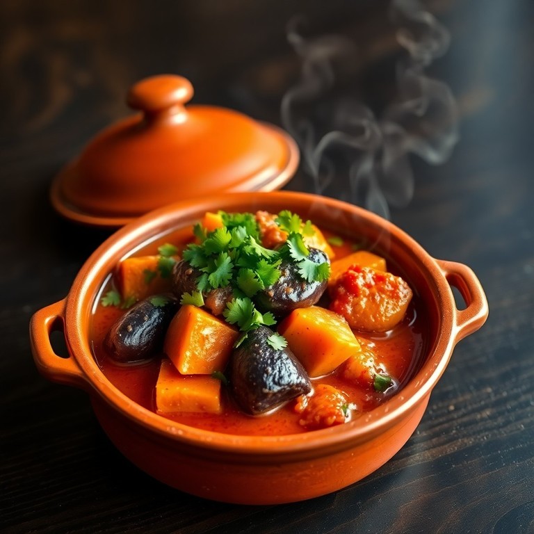 Tajine de Cou de Dinde aux Patates Douces et Aubergines Parfumées aux Épices