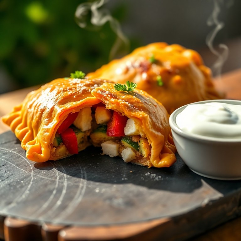 Empanadas Végétariennes aux Légumes Méditerranéens Rôtis