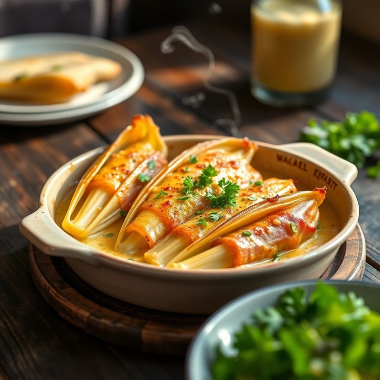 Gratinierter Chicorée mit Kochschinken und Käse