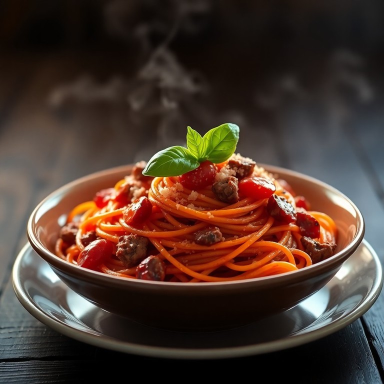 Spaghetti met Geroosterde Chorizo, Tomaten en Knoflook