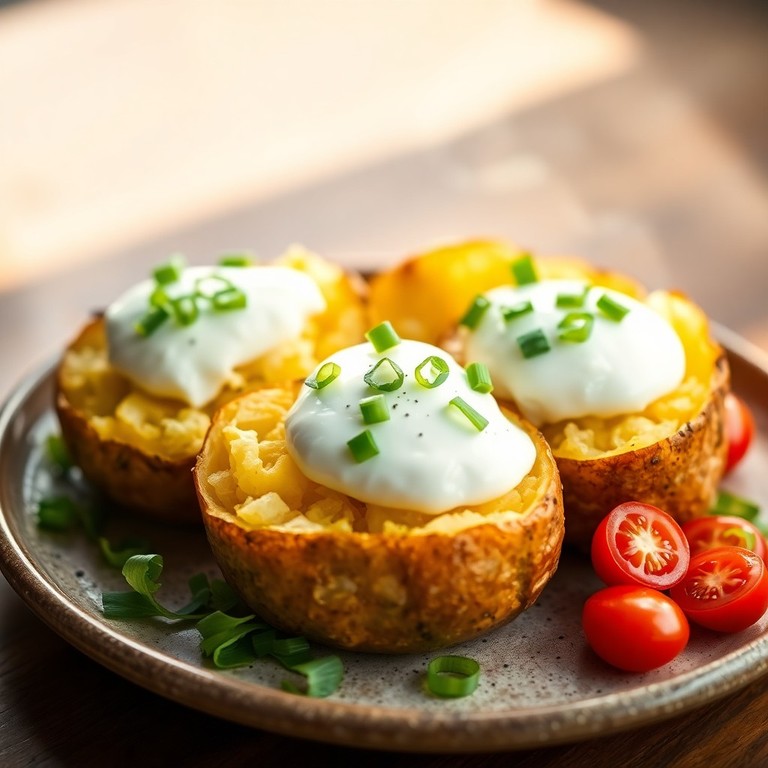 Kalorienarme Ofenkartoffeln mit leichtem Kräuterquark