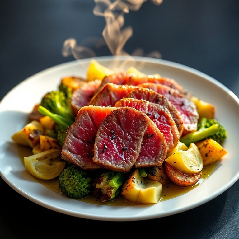 Salade Tiède de Thon Mi-Cuit et Chou de Bruxelles Rôtis