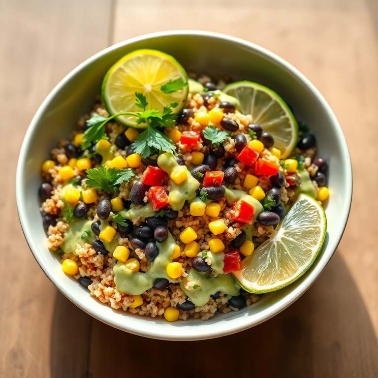 Vibrant Quinoa Black Bean Salad with Zesty Avocado-Lime Dressing