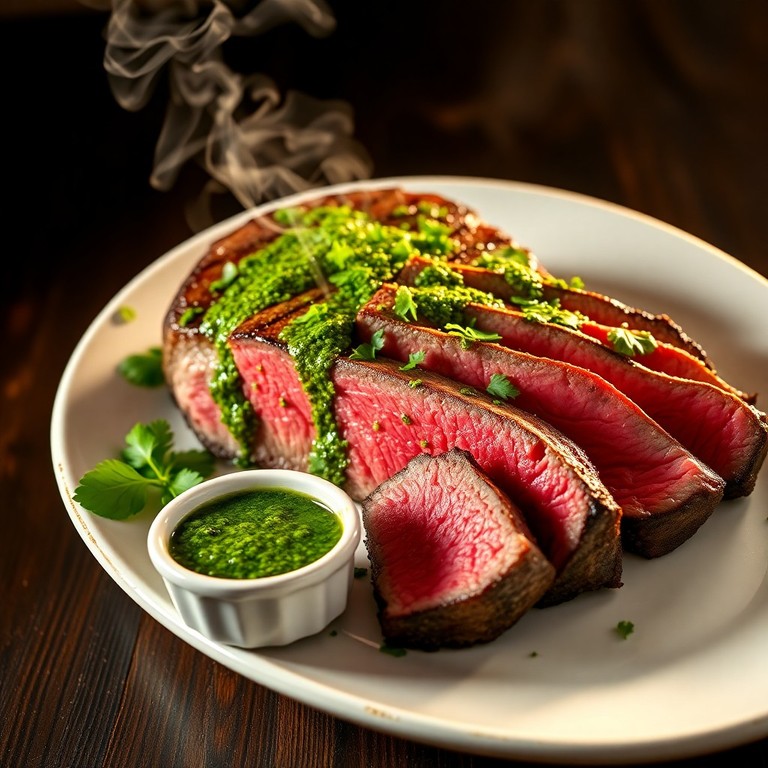 Pan-Seared London Broil with Vibrant Chimichurri