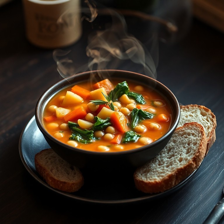 Zuppa Rustica di Ceci e Verdure Invernali con Pasta