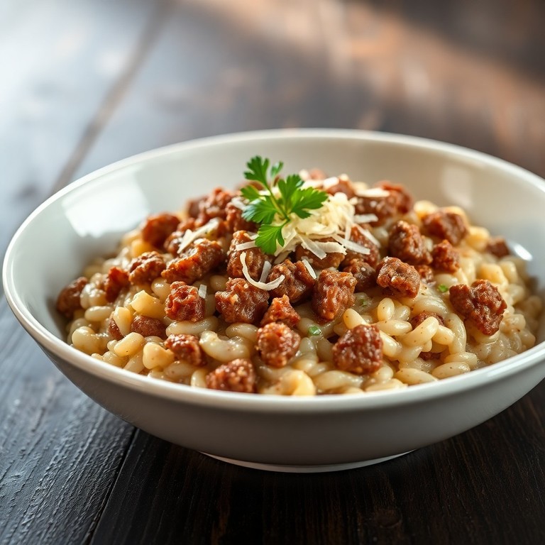 Risotto Crémeux au Steak Haché et Parmesan
