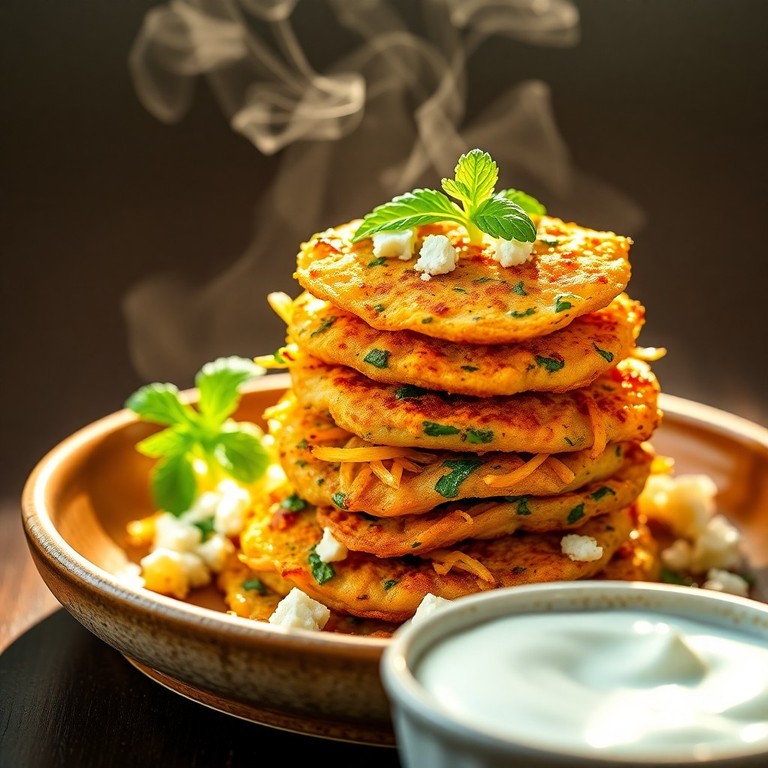 Tortita de Papa Mediterránea con Queso Feta y Hierbas