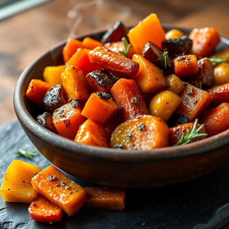 Caramelized Roasted Root Vegetable Medley with Herbs