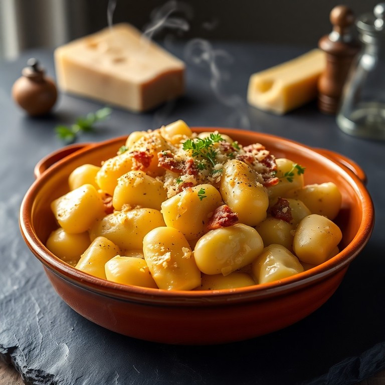 Gnocchi alla Carbonara Clásica al Horno