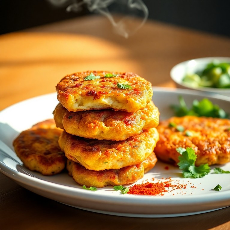 Crispy Spiced Cottage Cheese and Potato Fritters (Aloo Paneer Tikki)