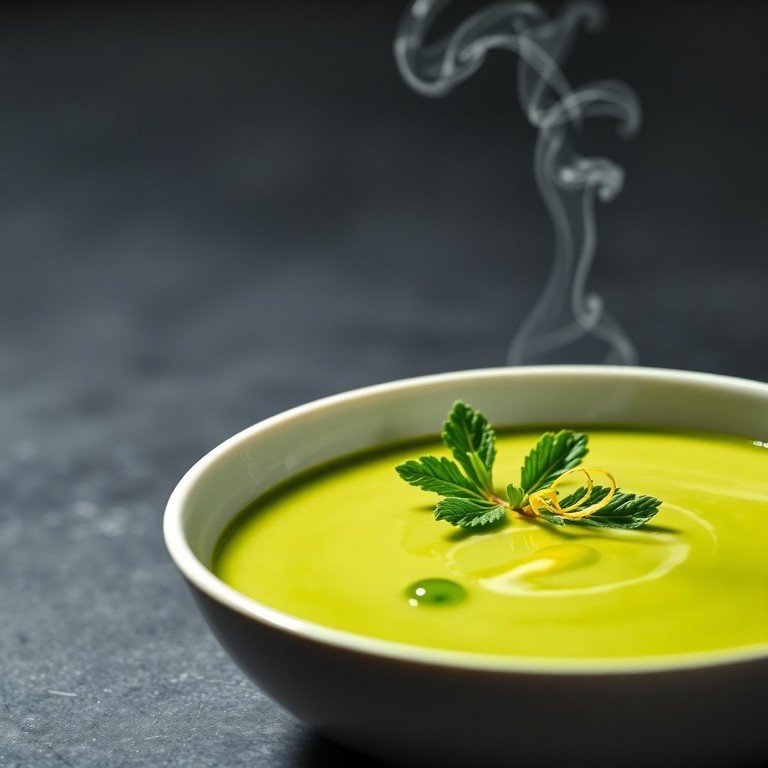 Velouté d'Asperges Vertes aux Notes de Citron et Menthe
