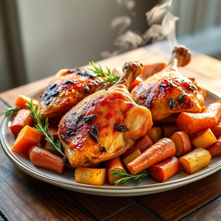 Lemon Herb Roasted Chicken with Root Vegetables