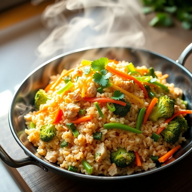 Arroz Frito Tailandés Saludable con Pollo y Más Vegetales (Sin Gluten)